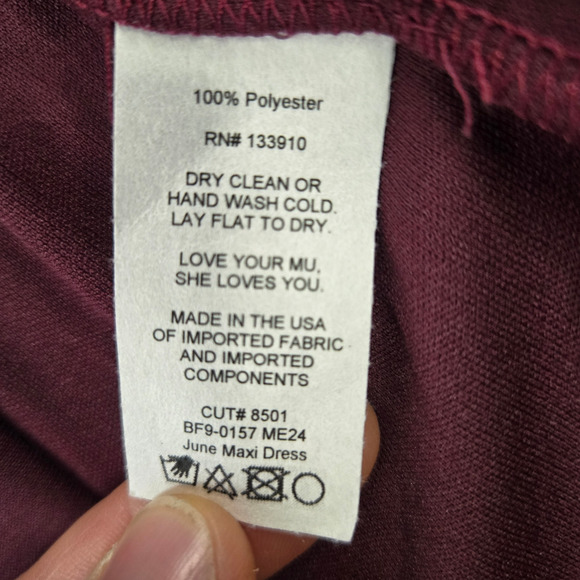 Show Me Your Mumu Black Cherry Red Chiffon Bridesmaid June Maxi Dress Size XXS - Picture 8 of 9